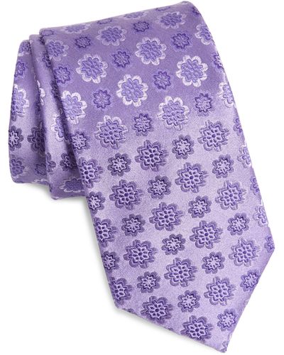Duchamp Silk Medallion Tie - Purple