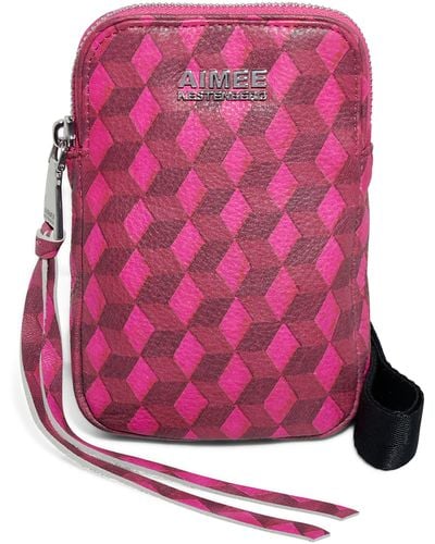 Aimee Kestenberg Capri Quilted Leather Crossbody Phone Bag - Pink