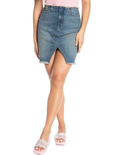 Juicy Couture Raw Denim Skirt - Blue