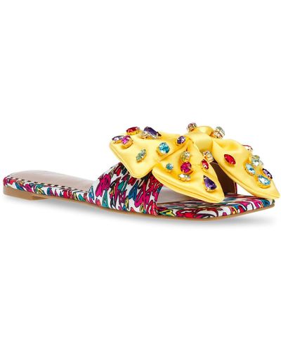Betsey Johnson Daisyy Embellished Bow Sandal In Bright Mul At Nordstrom Rack - Multicolor