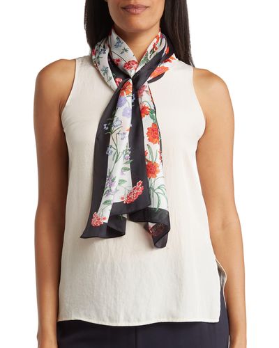Vince Camuto Botanical Floral Scarf - White