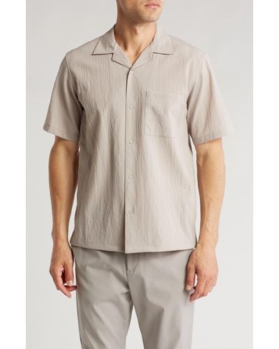 Theory Kelso Short Sleeve Snap Button Camp Shirt - Multicolor
