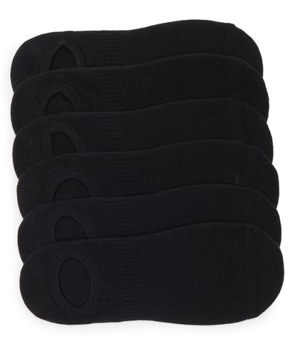 Nordstrom Pack Of 6 No Show Socks - Black