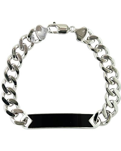 Effy Sterling Silver Onyx Bar Curb Link Bracelet - Black