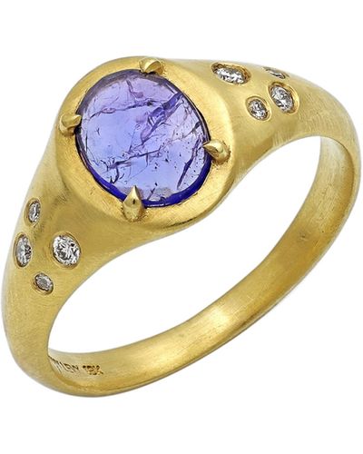 Bony Levy 18k Yellow Gold Tanzanite & Diamond Ring - Blue