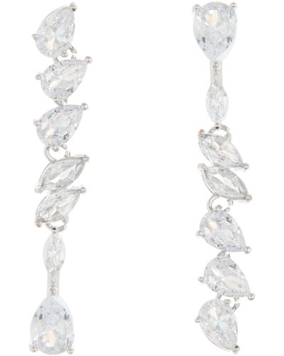 Nordstrom Angled Cz Link Drop Earrings - White