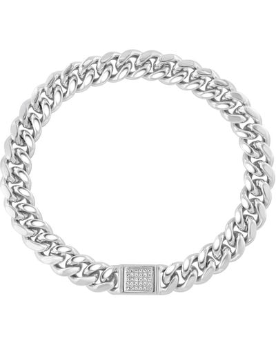Effy Sterling Silver Diamond Curb Chain Bracelet - White