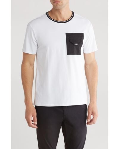 DKNY Daley Woven Pocket T-shirt - White