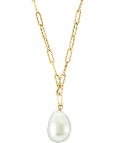 Effy 14k Yellow Gold 13-14mm Freshwater Pearl Pendant Necklace - Metallic