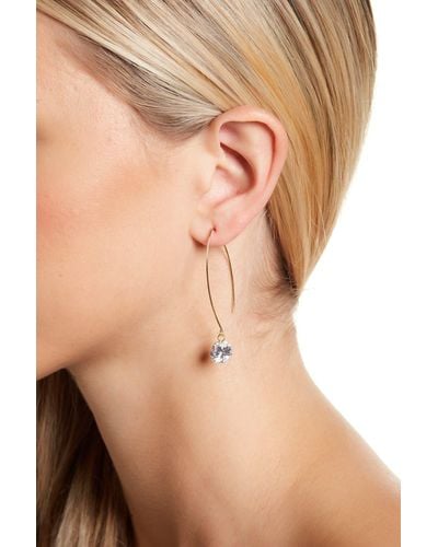 Rivka Friedman 18k Gold Clad Dangle Cz Oval Threader Earrings - Natural