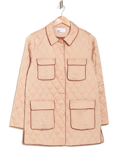 DR2 by Daniel Rainn Quilted Utility Jacket In Almond At Nordstrom Rack - Natural