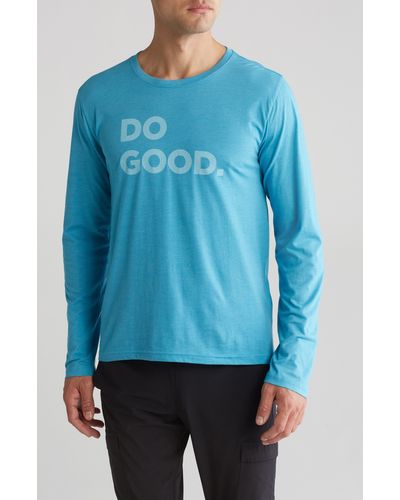 COTOPAXI Do Good Organic Cotton & Recycled Polyester Long Sleeve T-shirt - Blue