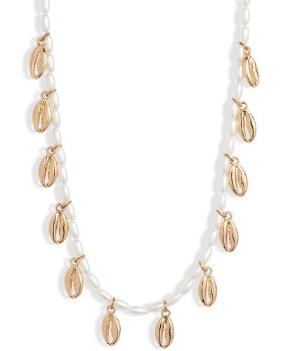 THE KNOTTY ONES Beaded Shell Necklace - Metallic