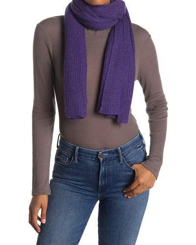 Portolano Ribbed Knit Wrap Scarf - Purple