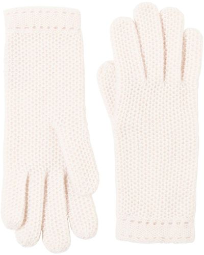 Bruno Magli Cashmere Honeycomb Knit Gloves - White