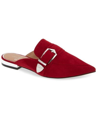 Linea Paolo Ace Buckle Pointed Toe Mule - Red