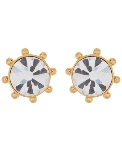 Kate Spade Gold-tone Bezel Set Crystal Stud Earrings - Metallic
