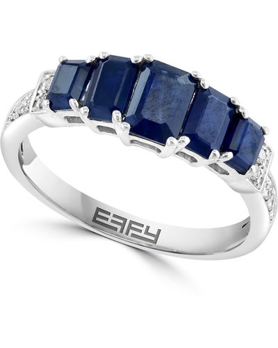 Effy Sterling Silver Sapphire & Diamond Ring - Blue