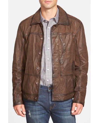 Timberland 'tenon' Leather Jacket - Brown