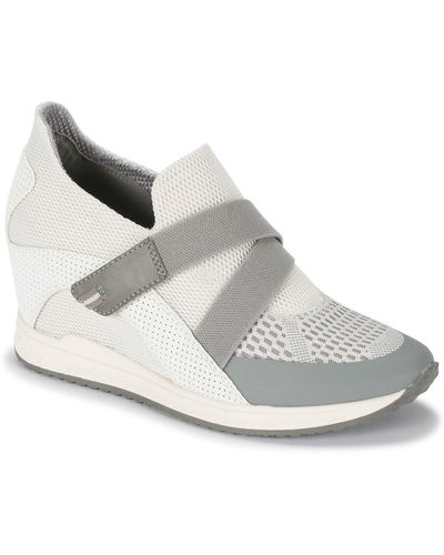 BareTraps Johanna Wedge Sneaker In White/light Gray At Nordstrom Rack