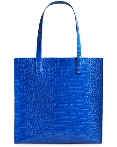 Ted Baker Croccon Croc Embossed Faux Leather Tote - Blue