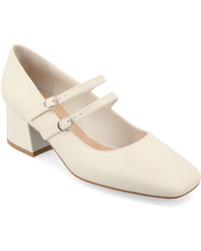 Journee Collection Nally Mary Jane Pump - Natural
