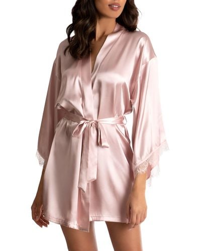 In Bloom Eyelash Lace Wrap Robe - Pink
