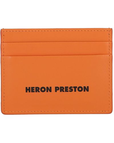 Heron Preston Leather Tape Card Holder - Orange