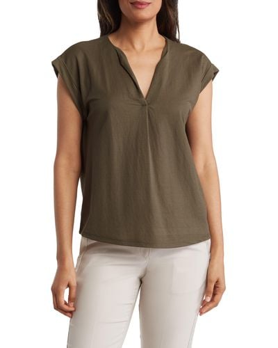 Bobeau Dolman Sleeve Piqué T-shirt - Brown
