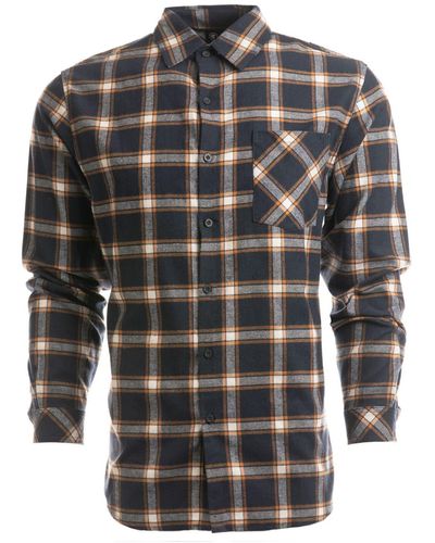 Burnside Plaid Flannel Shirt - Gray