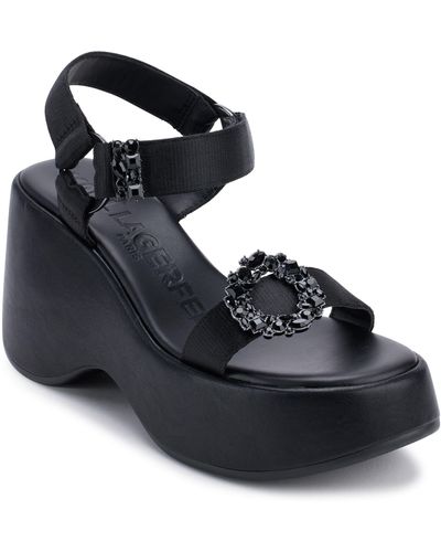 Karl Lagerfeld Kiana Platform Sandal - Black