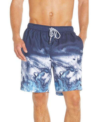 Micros Marbled Waters Board Shorts - Blue