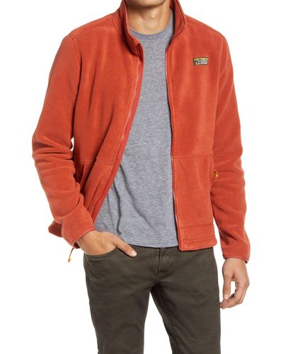 L.L. Bean Mountain Classic Fleece Jacket In Rust Orange At Nordstrom Rack - Red