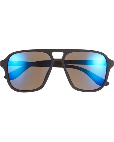 Hurley 57mm Polarized Aviator Sunglasses - Blue