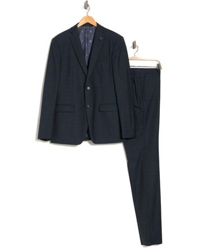 John Varvatos Wool Blend 2-piece Jacket & Pants Suit Set In Green/blue At Nordstrom Rack
