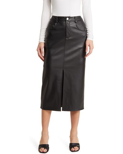 Vero Moda Sof Coated Midi Skirt - Black