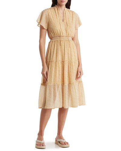 Melrose and Market Tiered Midi Dress - Natural