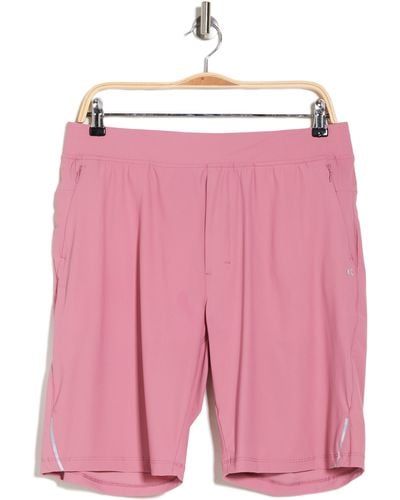 Kenneth Cole Water Repellent Active Stretch Running Shorts - Pink