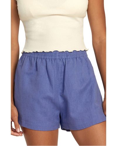RVCA Sawyer Linen Blend Shorts - Blue