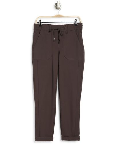 Democracy Ab Leisure High Rise Patch Pocket Utility Roll Cuff Drawstring Pants In Es-espresso At Nordstrom Rack - Brown