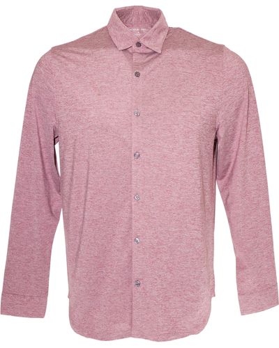 Zachary Prell Bill Stretch Knit Button-up Shirt - Pink
