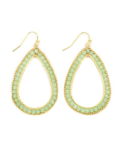 Panacea Mint Crystal Teardrop Earrings - Green
