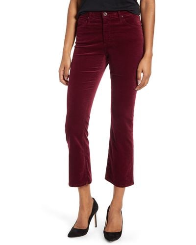 AG Jeans Jodi Crop Flare Jeans - Red