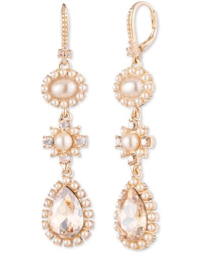 Marchesa Precious Imitation Pearl Drop Earrings - White