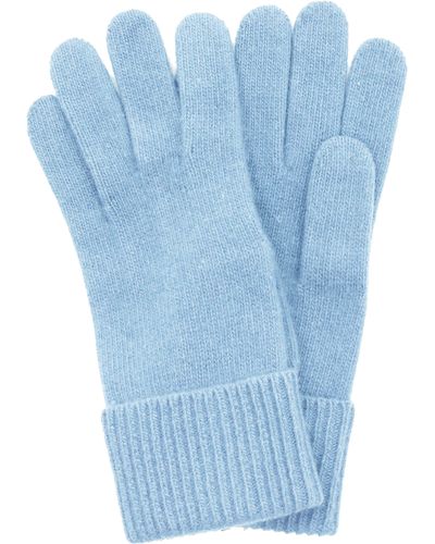 Portolano Cashmere Ribbed Gloves - Blue