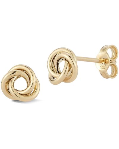 Ember Fine Jewelry 14k Yellow Gold Love Knot Stud Earrings - Metallic