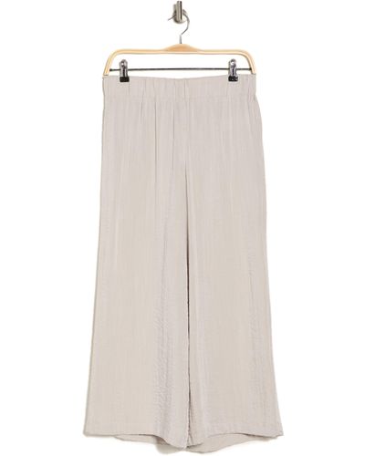 Adrianna Papell Crinkle Wide Leg Pull-on Pants - White