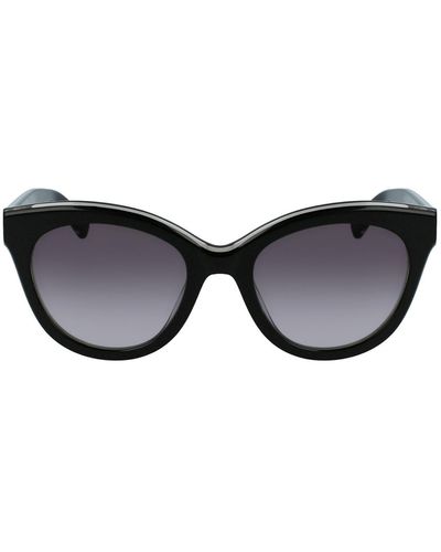 Longchamp Lgp Monogram 54mm Cat Eye Sunglasses - Black