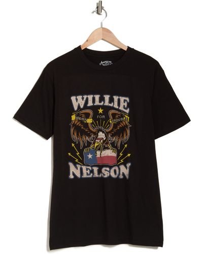 American Needle Willie Nelson Cotton Graphic T-shirt - Black