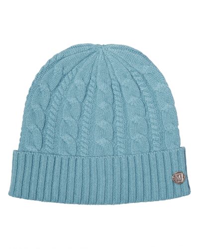 Bruno Magli Cashmere Chunky Knit Cable Hat - Blue